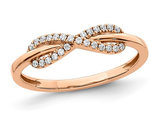 10K Rose Gold Infinity Promise Ring with Diamonds